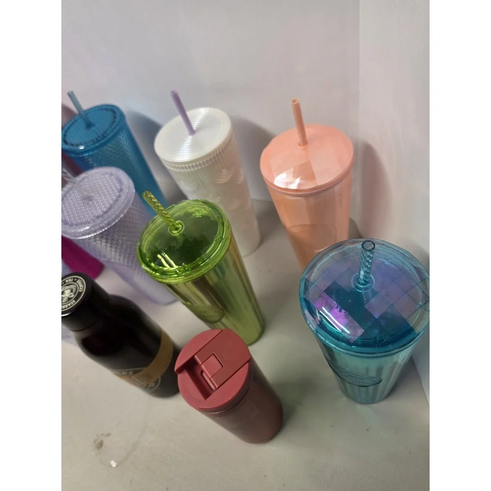 Starbucks Tumbler Assorted Cups Bundle Lot of 11 Straws Lids
